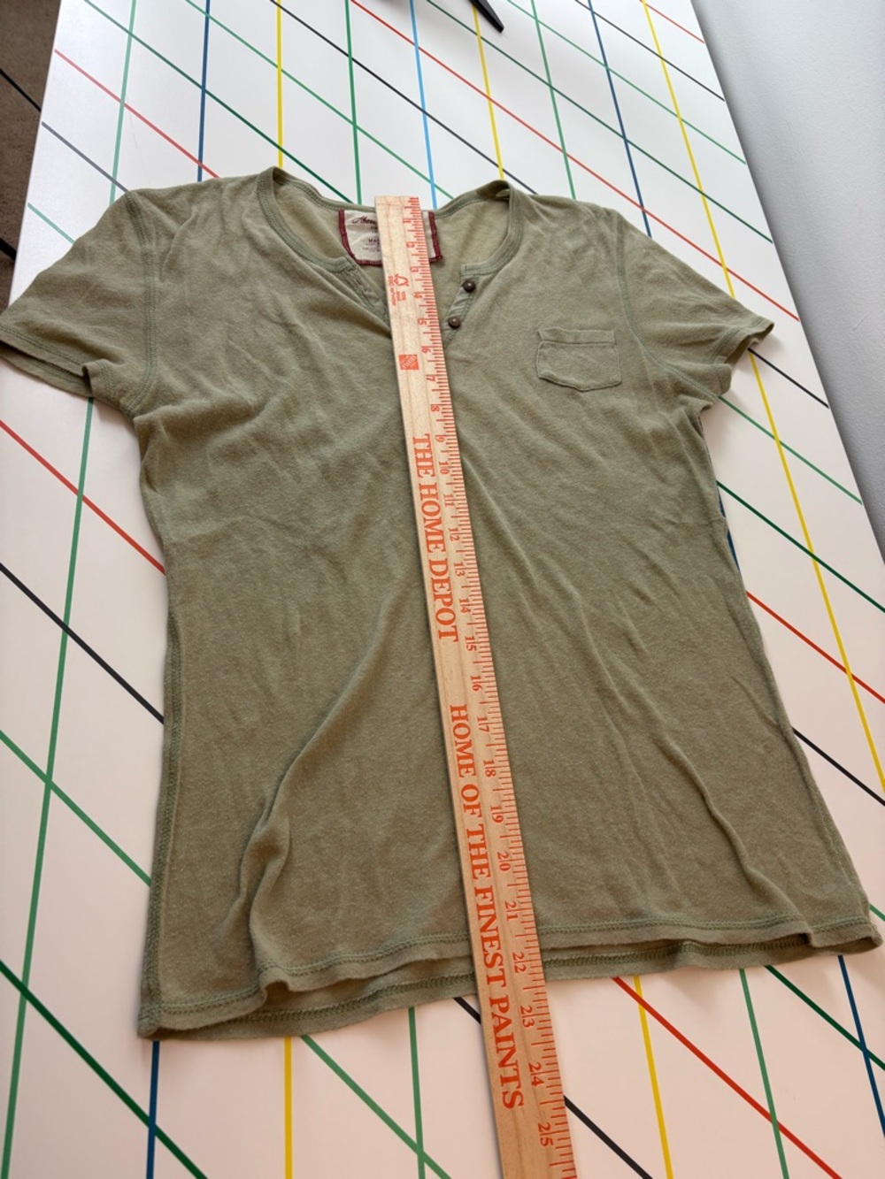 Abercrombie & Fitch Sage Green Henley Large 100% Cotton Y2K Elena Vampire - Picture 9 of 9
